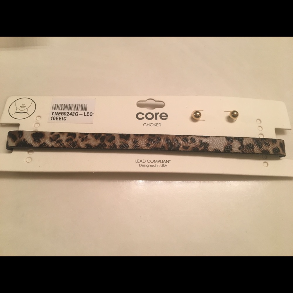 Cheetah choker & earrings